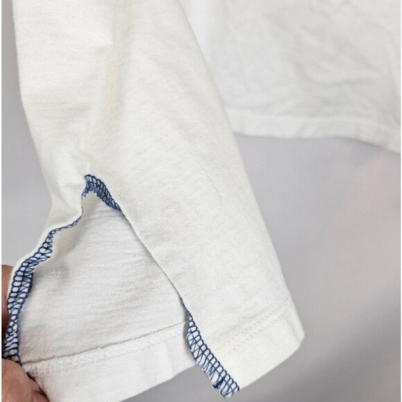 Tommy Girl Jeans Women's White Blue Top Shirt M Y2K Corset Punk Skater Rocker - Picture 13 of 16